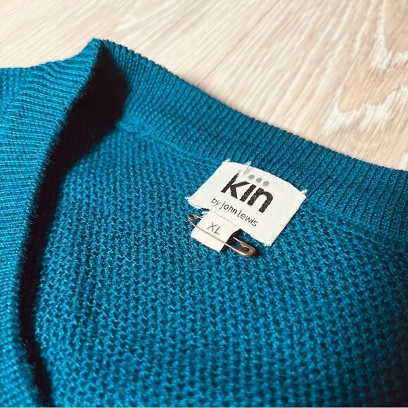 Kin by John Lewis Relaxed Fit Sweater Teal Ocean Blue Merino Wool Blend XL NEW - Picture 6 of 9